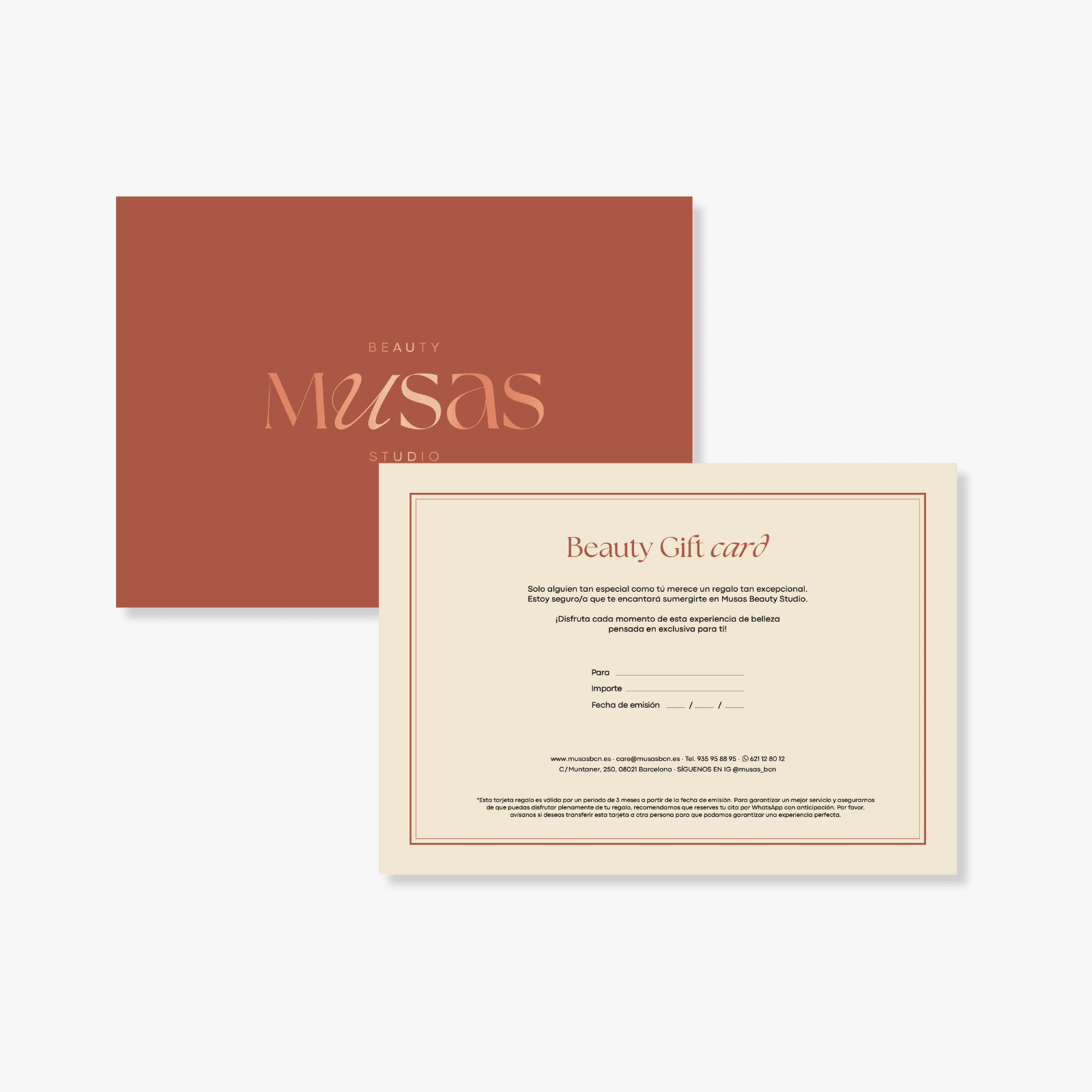 Tarjeta regalo - MUSAS Skin Clinic Barcelona